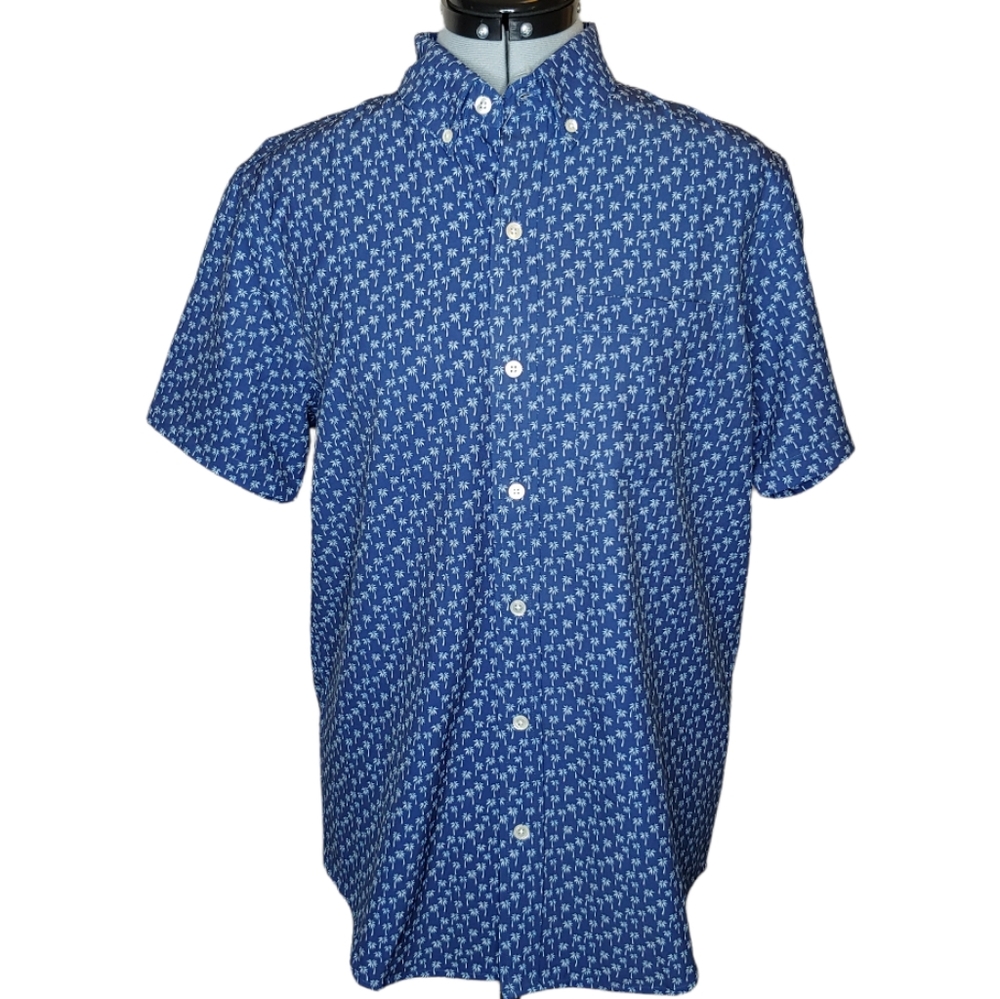 Bermies palm tree blue swim shirt SM NWT